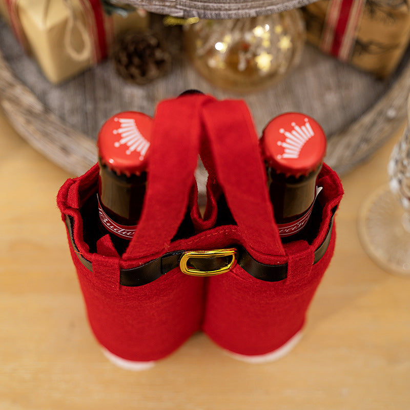 NNEDSZ 6pcs Big one Christmas Decoration Supplies, Christmas Pants, Gift Bags, Small Pants Candy Bags, Tote Bags, Wine Bottle Sets, Coke Bags
